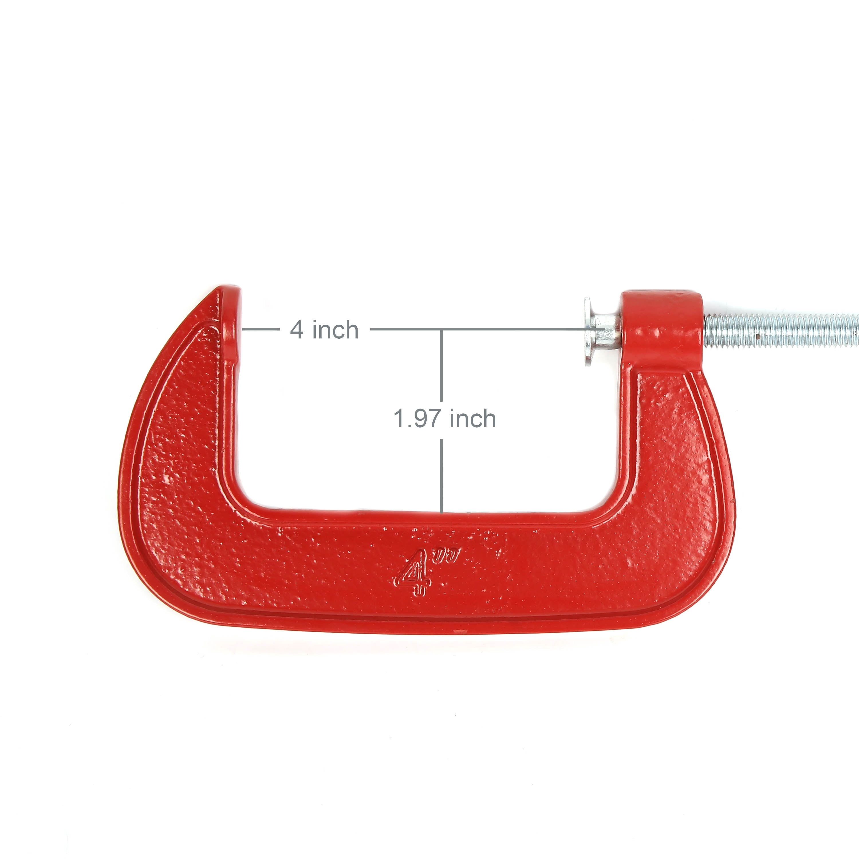 Hyper Tough 4-Inch C-Clamp with Steel Threaded Screw and Swivel Jaw Pad