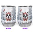 thumbnail image 2 of Playful Boston Terrier Welcomes Winter Snowy Day with Cardinal Bird 12oz Stainless Steel Wine Tumbler Insulated Cup with Lid Gentleman Dog Lover Gifts - 2017, 2 of 5