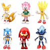 6 Pack Sonic Hedgehog Party Cake Toppers figures Characters set cake decorations and Party Favors Kids Birthday Party Supplies Decorations
