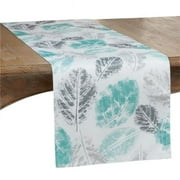 SARO  16 x 90 in. Oblong Long Table Runner with Leaf Print