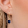 thumbnail image 3 of Gem Stone King 14K Yellow Gold Blue Sapphire Earrings for Women | 3.12 Cttw | Gemstone September Birthstone | Octagon 7X5MM, 3 of 6