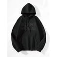 thumbnail image 3 of Whichone Hoodies for Men Letter Graphic Print Long Sleeve Sweatshirt Tops Mens Daily Wear Black XXL, 3 of 9