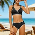 thumbnail image 2 of Purcolt Girls Two Piece Bathing Suit Trendy Cross Front V Neck High Waisted Bikini Sets Adjustable Straps Swimsuit Swimwear for Girl 5-16Y, 2 of 7