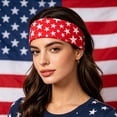 thumbnail image 4 of kaondbfi Summer Patriotic Accessories 250th Anniversary Usa Headbands for Women American Flag Headband 4th of July Wide Hairband Wicking Sports for Independence Day Holiday Accessories, 4 of 4