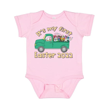 

Inktastic It s My 1st Easter Truck with Bunnies 2022 Gift Baby Boy or Baby Girl Bodysuit