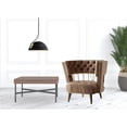 thumbnail image 5 of 38" Dark Beige Velvet And Gold Exposed Back Accent Chair, 5 of 6