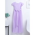 thumbnail image 6 of Miaeowve Juniors Flower Girls Dress Kids Flutter Sleeves Wedding Brithday Party Prom Pageant Banquet Maxi Gown Lavender 6, 6 of 7