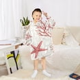thumbnail image 6 of FORMRS Wearable Blanket Hoodie with Sleeves for Kids Cozy Flannel Sweatshirt, White Starfish, 6 of 7