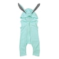 thumbnail image 4 of Letdown Unisex Baby Short Sleeve Hooded Romper, Easter Bunny C_ostume Solid Color Cotton Coverall Zipper Up One_Piece Jumpsuit Pants, 4 of 7
