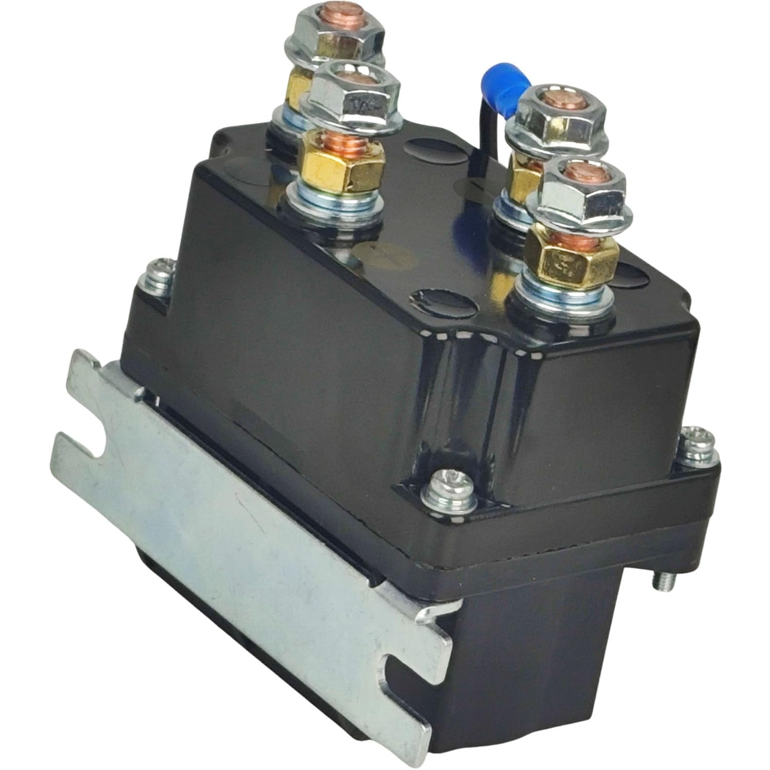 12V 250A Winch Solenoid Relay Contactor 500A Pre-Wired for 3000-5000lbs ATV UTV SUV Truck Boat 4x4 Vehicle 4WD Dump Trailer Plow Control Reversing Recovery Switch Motor w/Mount Bracket Jumper 2-Wire