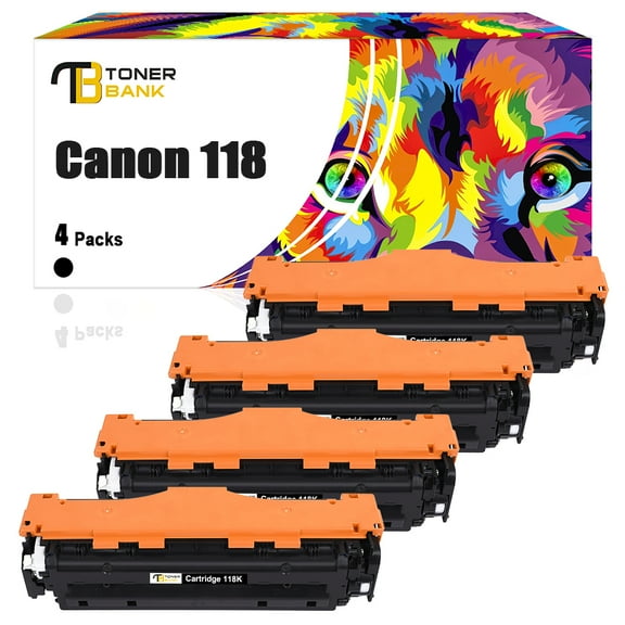 Toner Bank 4-Pack Compatible Toner for Canon 118K image Class MF726CDW MF8580CDW (Black)