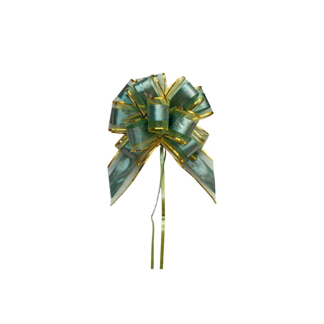 Inteprter Tire de la cinta de lazos para envolver regalos Festivo jubiloso Resistente al desgaste Cestas de regalos multicolores Regalo de Navidad Kits de decoración para fiestas Verde oscuro Inteprter HA060819-08