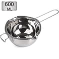 thumbnail image 1 of Olla para baño maría de acero inoxidable de 600 ml para derretir chocolate, dulces y hacer velas (acero 18/8, inserto universal), 1 of 5