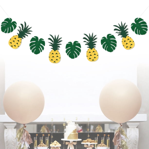 unbranded Para Fiestas Hawaii Con Banner Y Guirnalda De Hojas Tropicales