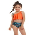 thumbnail image 2 of Family Matching Swimwear Mom and Daughter Patchwork Bra Ruffled Tops with Briefs Swimsuit, 2 of 6