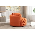 thumbnail image 3 of CAROCC Modern Akili Swivel Accent Chair Barrel Chair for Hotel Living Room Modern leisure Chair Orange Fabric, 3 of 7