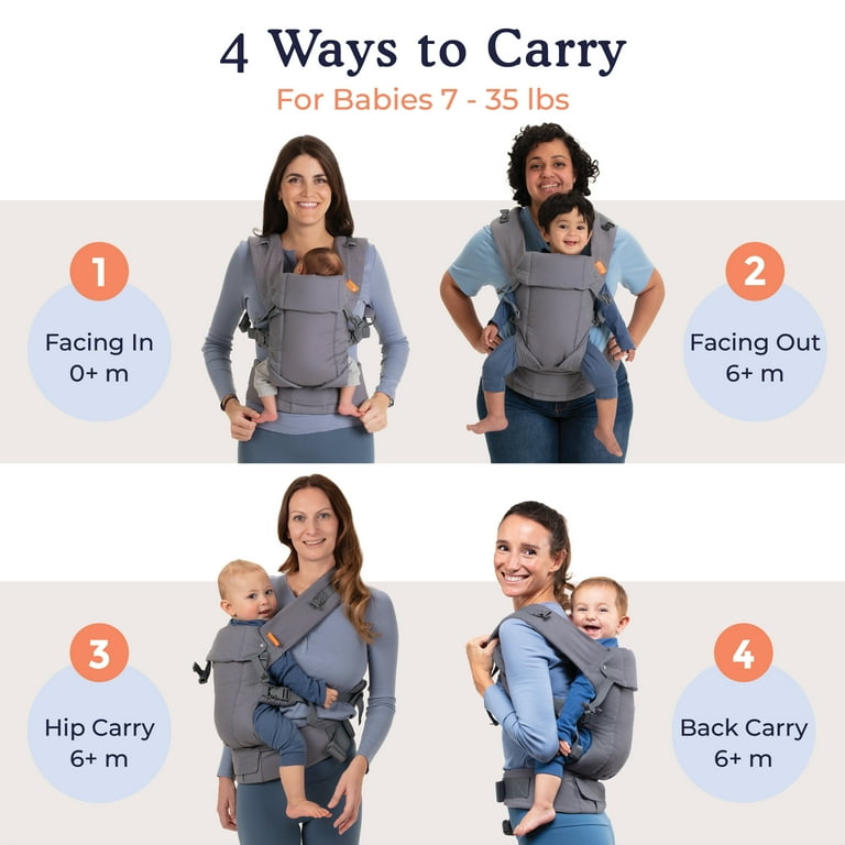 Beco Baby Carrier Gemini Newborn to Toddler Front Back and Hip Seat Carrier Baby Carrier Backpack Baby Front Carrier with Adjustable Seat