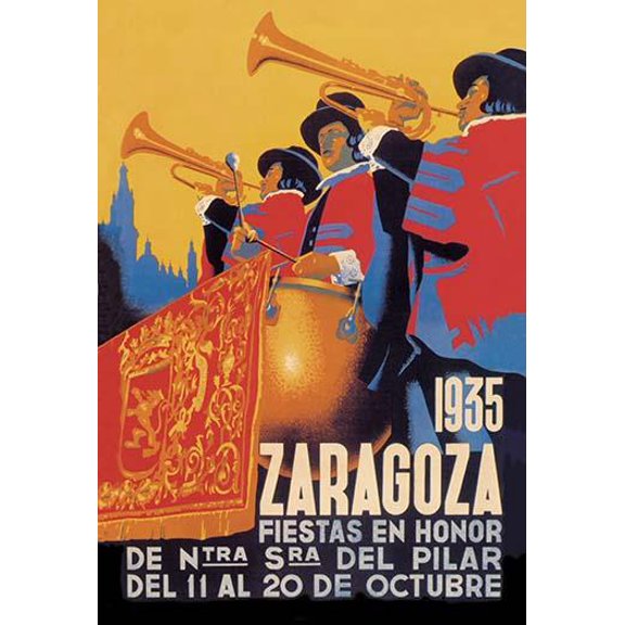 Zaragoza - Festival of Pilar Museum quality giclee print canvas wrap(20" x 30")