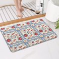 thumbnail image 4 of Pioneer Flower Floral Print Pattern Bathroom Rugs Mat, Non Slip Microfiber Bathroom Rug with Rubber Backing, Soft Mats for Bathroom Floor Tub Shower, 17"x27", 4 of 5