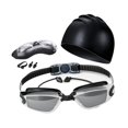 thumbnail image 3 of AWHAO 5Pcs Swimming Goggles and Cap Swimming Glasses Large Frame Protection Clear View Black A, 3 of 9