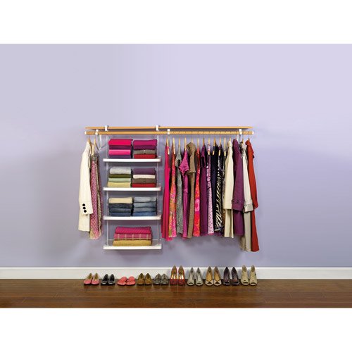 Rubbermaid 1806115 Retrofit Closet Helper 4 Shelf Unit, White Walmart