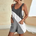 thumbnail image 2 of Women's Summer Wide Leg Linen Jumpsuits Dressy V Neck Sleeveless Casual Pants Rompers 2024 Vacation Beach Outfits, 2 of 2
