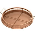 thumbnail image 1 of Panier de Friteuse à Air Chaud en Acier Inoxydable Plateau de Cuisson Antiadhésif pour Four 12.8x12.8x3.35 Pouces, 1 of 8