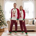 thumbnail image 5 of Family Matching Christmas Pajama Set Reindeer Long Sleeve Tops and Plaid Pants Holiday Sleepwear, 5 of 7