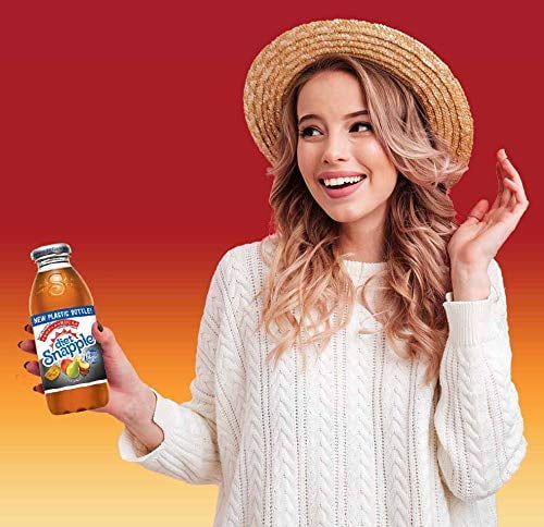 Snapple All Natural Diet Trop-A-Rocka Iced Tea, 16oz Bottle (Pack of 8, Total of 128 Fl Oz)