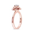 thumbnail image 2 of 1/3 Carat (ctw) Lab-Created White Sapphire Floral Ring Rose-plated Sterling Silver, 2 of 5