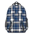 thumbnail image 3 of Blue and White Checkered Pattern Backpack for School, Cute School Bag with Adjustable Shoulder Straps and Padded Back, 16.9"x12.6"x5.9", 3 of 5