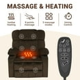 thumbnail image 3 of PAPROOS Large Power Lift Recliner Chair with Massage and Heat for Elderly Big and Tall People, Overstuffed Wide Recliners with 2 Cup Holders, Side Pocket for Living Room, Single Sofa, Brown, 3 of 12