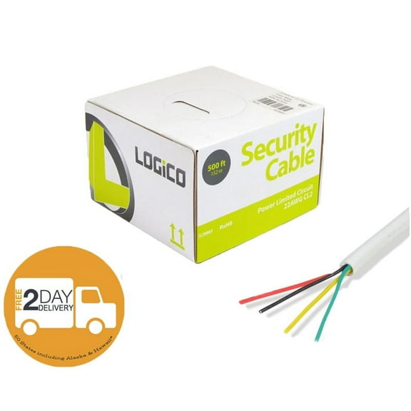 Security Wire Burglar Alarm 22/4 Cable 500FT Solid White 500' Speaker Cable