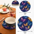 thumbnail image 3 of Butterflies on Blue Pot Holders Set Trivets Hot Pads Cotton Mats for Cooking, 3 of 7
