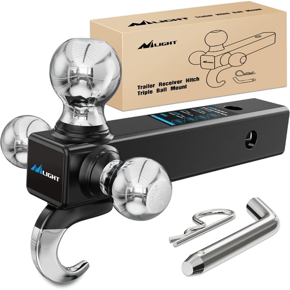 Nilight Shackle Hitch Receiver 2Inch 45000 LBs Breaking Strength 3/4" D Ring w/Trailer Pin Heavy Duty Solid Recovery Towing Kit for Trucks Jeeps Off Road