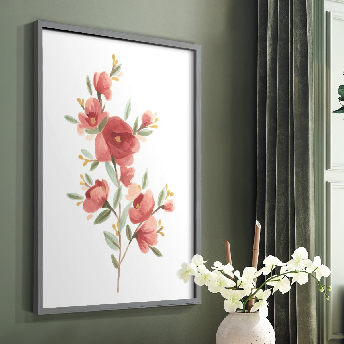 Wildflower Sprig IV Framed Print - Solid Wood in Single Picture Frame Solid Wood 2 Framed Print