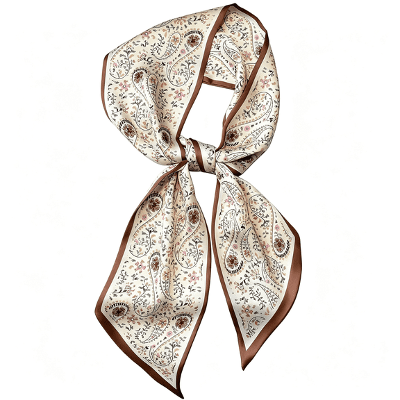 OQRKI 59" Long Silk Like Head Scarf Women'S Fashion Square Neck Satin Scarfs for Bag Hair Scarves Gift,Elegant Purse Scarf 59 * 5.9"