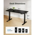 thumbnail image 7 of Kyspho 60" x 24" One Piece Electric Standing Desk, Height Adjustable Computer Desk with 4 Height Memory Settings, Sit Stand up Desk for Home Office, Black, 7 of 7