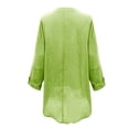thumbnail image 6 of LEAVINGSUO 2026 Fall Womens Tops Plus Plus Size Women Casual Long Sleeve Solid Color Loose V-neck Shirt Blouse Top, 6 of 8