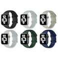 thumbnail image 1 of ALMNVO 6Pack Compatible with Aplle Watch Bands 41mm 40mm 38mm, Silicone Sport Band Adjustable Elastic Wristbands Replacement for iWatch Series 8 7 SE 6 5 4 3 2 1 Accessories Women Men, 1 of 12