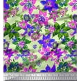 thumbnail image 1 of Soimoi Purple Cotton Duck Fabric Floral Print Fabric by Yard 42 Inch Wide, 1 of 1