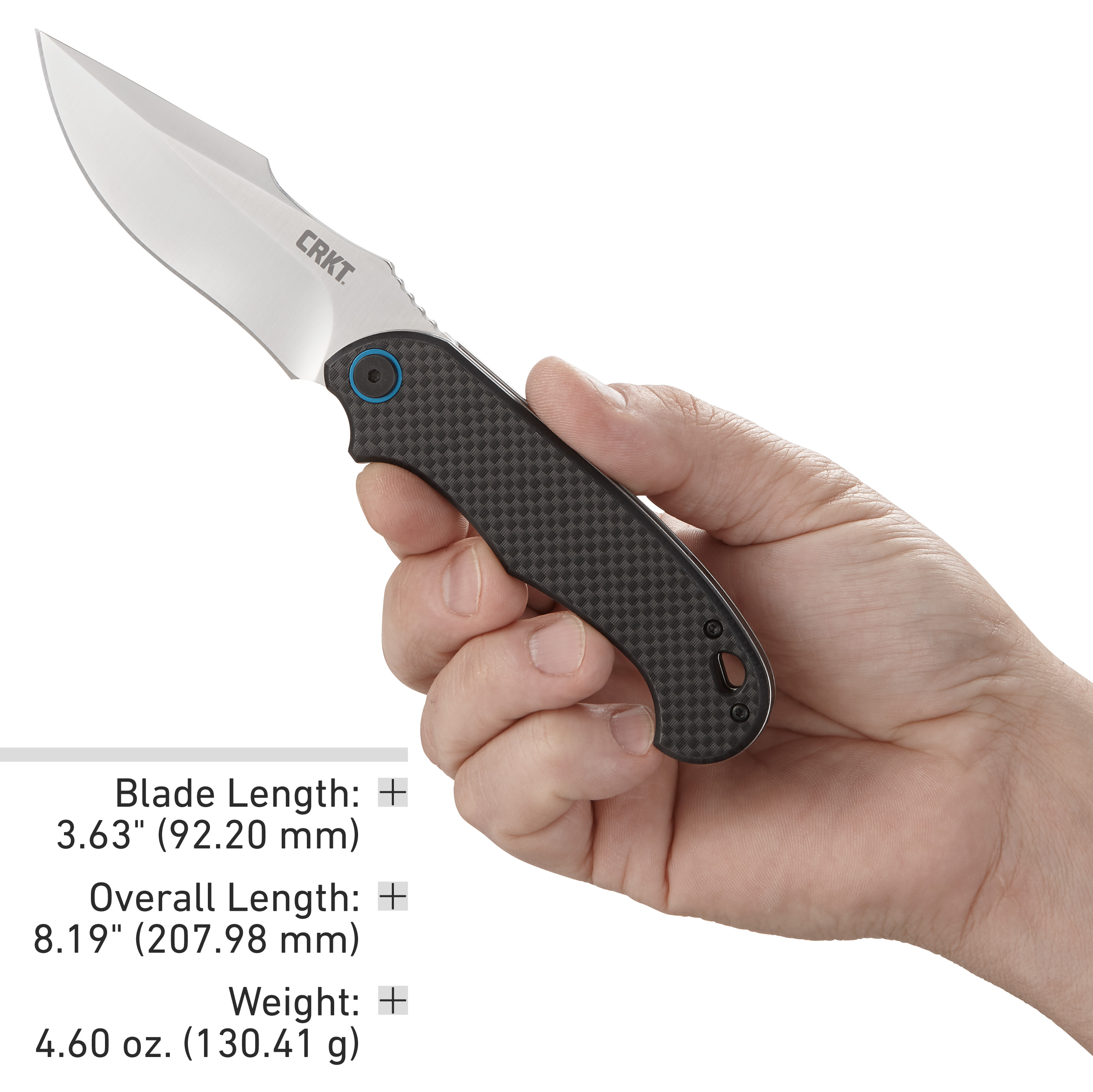 CRKT P.S.D. (Particle. Separation. Device.) Assisted Folding Knife with Liner Lock: 1.4116 Plain Edge Blade, Carbon Fiber w/G10 Base Handle, Reversible Pocket Clip, 7920