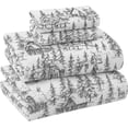 thumbnail image 1 of Briarwood Home® Ensemble de Draps en Flanelle Imprimée, 100 % Coton Naturel, Doux, Chaud et Poche Profonde, Nano-Technologie Avancée Qui le Rend Résistant au Boulochage; Brossé 6 Fois pour la Douceur (Gris Sylvania, Très Grand), 1 of 5