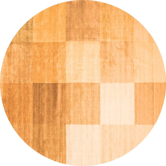 Ahgly Company Indoor Round Abstract Orange Contemporary Area Rugs, 5' Round