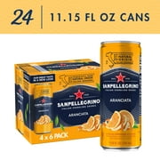 Sanpellegrino Italian Sparkling Drink Aranciata, Sparkling Orange Beverage, 24 Pack of 11.15 Fl Oz Cans 267.6 fl oz