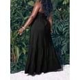 thumbnail image 2 of Black Strapless Tiered Maxi Dress For Women Casual Summer Vacation Long Flowy Dress Plus Size, 2 of 8