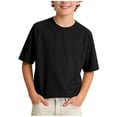 thumbnail image 2 of ZVNAΖH Boys' Quick Dry T-Shirt, Kids Solid Color Raglan Short Sleeve Crew Neck Athletic Top for 5-16 Years, 2 of 6