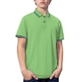 thumbnail image 4 of KAUOD Short Sleeve Polo Shirts for Boys School 𝗨niform Striped Loose Fit Pullover Tops Trendy Casual Preppy Shirt, 4 of 8