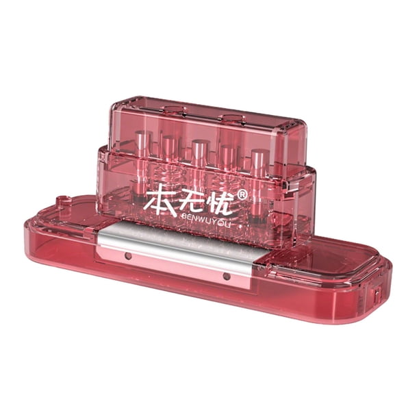 Perforadora de 5 agujeros, mini perforadora, suministros para diario, máquina de encuadernación multiusos Rojo