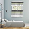 thumbnail image 5 of Grey Green Striped Kitchen Curtains Sets for Windows 36 Inch Length, Farmhouse Modern Rod Pocket Window Treatments Tier Curtains and Valances Set for Bedroom/Bathroom, 5 of 8